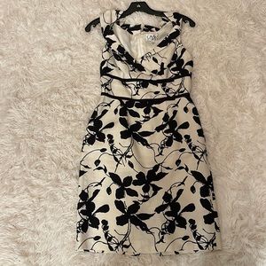 CMV Black & White Floral Midi Dress